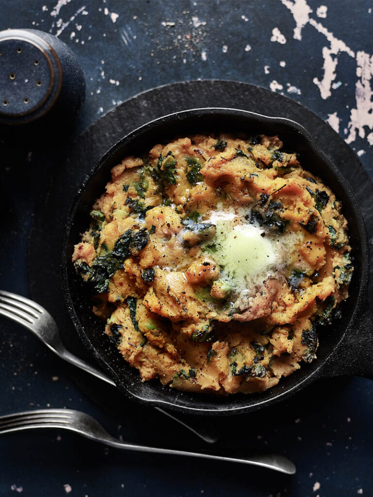 kalette and sweet potato bubble and squeak
